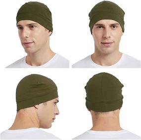 img 2 attached to 🧢 Headshion Unisex Skull Caps, 2-Pack Multi-use Headwear for Bikers, Hard Hat and Helmet Liner, Sleep Beanies