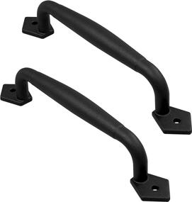 img 3 attached to (2 Pack) FaithLand Barn Door Handle Black 10-Inch Cast Iron Gate 🚪 Handle Pull: Ideal for Sliding Barn Doors, Gates, Cabinets, Closets, Garages, and Sheds