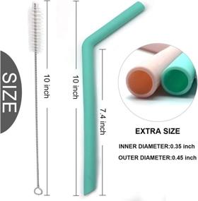 img 3 attached to 🥤 Senneny Set of 6 Silicone Reusable Drinking Straws - BPA Free, Extra Long for 30oz and 20oz Cups - Includes Cleaning Brushes - 6 Bent Straws, 8mm Diameter