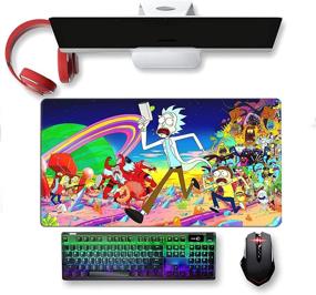 img 3 attached to 🖱️ Non-Slip Rubber Anime Gaming Mouse Pad - Extended Large Mousepad for Notebook, Office, Computer Keyboard - 15.8x29.5 Inch