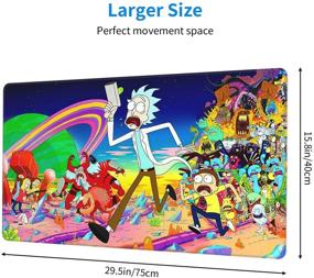 img 2 attached to 🖱️ Non-Slip Rubber Anime Gaming Mouse Pad - Extended Large Mousepad for Notebook, Office, Computer Keyboard - 15.8x29.5 Inch