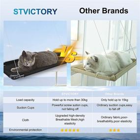 img 2 attached to 🐱 STVICTORY Cat Window Perch and Hammock - Space Saving Cat Bed with Strong Screw Suction Cups, Soft Sandwich Mesh, and 55lbs Weight Capacity