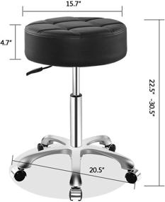 img 2 attached to 💺 Rolling Adjustable Stool with Wheels for Work Medical Tattoo Salon Office, Heavy Duty Esthetician Hydraulic Chair (Black)