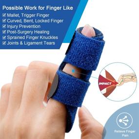 img 2 attached to 🖐️ 1 PC Bukihome Finger Splint for Index, Middle, and Ring Finger - Trigger Finger Splints, Mallet Finger Brace, Finger Support and Straightener - Tendon Release for Pain Relief