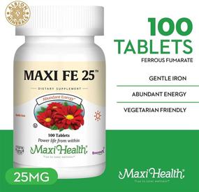 img 3 attached to 💊 Maxi Health FE 25 Iron Supplement - Gentle Ferrous Fumarate Formula - Kosher - 100 Tablets (Pack of 1)