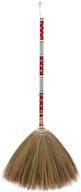 🧹 sn skennova asian broom: versatile handheld household broom for indoor and outdoor cleaning - thai pattern 2, red logo