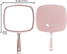 img 2 attached to 🌺 Rose Gold Miss Sweet Handheld Mirror Makeup Mirror - Enhanced SEO