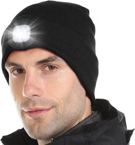 img 4 attached to Attikee Lighted Beanie Adults Black
