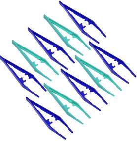 img 4 attached to 🛍️ Happy Shop 20-Piece Plastic Bead Tweezers Set for DIY Art and Crafts, in Blue and Green