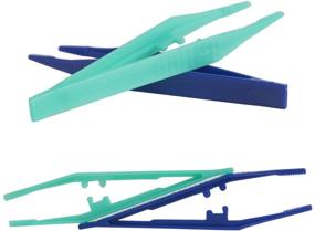 img 1 attached to 🛍️ Happy Shop 20-Piece Plastic Bead Tweezers Set for DIY Art and Crafts, in Blue and Green