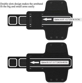 img 1 attached to 📱 Ailun Phone Armband для iPhone 8, 7, X, XS - Спортивный антискользящий лёгкий двойной размер для руки с карманом для ключей, защитой от пота, Touch ID и разъёмом для наушников - Чёрный