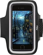 📱 ailun phone armband для iphone 8, 7, x, xs - спортивный антискользящий лёгкий двойной размер для руки с карманом для ключей, защитой от пота, touch id и разъёмом для наушников - чёрный логотип