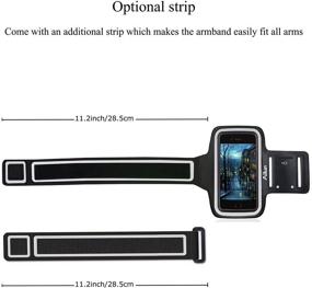 img 3 attached to 📱 Ailun Phone Armband для iPhone 8, 7, X, XS - Спортивный антискользящий лёгкий двойной размер для руки с карманом для ключей, защитой от пота, Touch ID и разъёмом для наушников - Чёрный