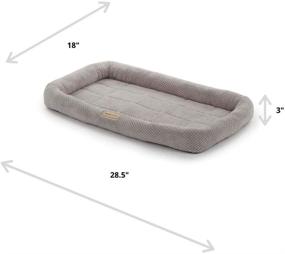 img 2 attached to 🐾 PoochPlanet LuxuLounger Crate Mat, Dog Bed, Plush Cushioned, Durable Soft Textured Bolstered, Gray, Medium (28.5x18)