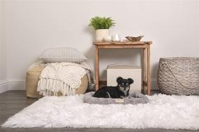 img 1 attached to 🐾 PoochPlanet LuxuLounger Crate Mat, Dog Bed, Plush Cushioned, Durable Soft Textured Bolstered, Gray, Medium (28.5x18)