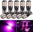 duabhoi 194 led bulb t10 168 2825 w5w canbus error free 24smd 3030 chipset replacement for car rv interior license plate lamp courtesy dome map door reading room lights 10pcs pink logo