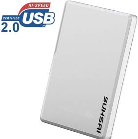 img 3 attached to SuhSai 2.5-дюймовый тонкий легкий внешний жесткий диск, USB 2.0 для компьютера, ноутбука, ПК, Mac, Chromebook - 120 ГБ, белый, хранение и резервное копирование