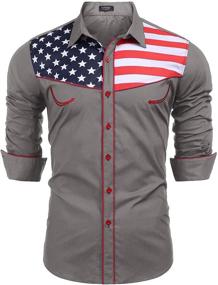img 4 attached to COOFANDY Men's Western X-Large American Shirts - Clothing for Better SEO
