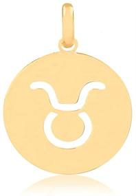 img 4 attached to 🌟 14k Solid Yellow Gold Zodiac Signs Medal Pendant by Carol Jewelry - Perfect for Girls, Teens, Women, and Men