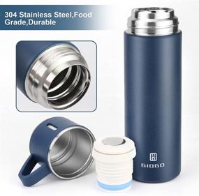 img 2 attached to 🔵 High-quality Stainless Steel Thermo 500ml Vacuum Insulated Bottle with Cup for Hot and Cold Drinks - Blue