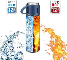 img 1 attached to 🔵 High-quality Stainless Steel Thermo 500ml Vacuum Insulated Bottle with Cup for Hot and Cold Drinks - Blue