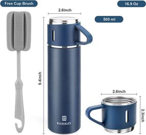 img 3 attached to 🔵 High-quality Stainless Steel Thermo 500ml Vacuum Insulated Bottle with Cup for Hot and Cold Drinks - Blue