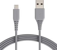 amazon basics mfi-certified lightning to usb a cable for apple iphone and ipad - 10 feet (3 meters) - gray logo