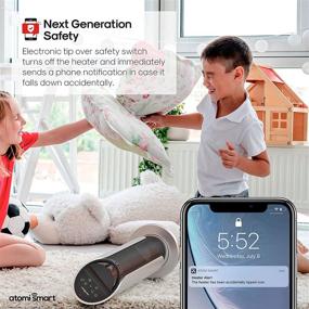 img 2 attached to 🔥 Atomi Smart WiFi Ceramic Tower Space Heater – 3rd Gen.: Efficient 1500W Heating, Wide Oscillation, 750 sq-ft Coverage, Tip-Over Safety, Alexa & Google Assistant Compatible