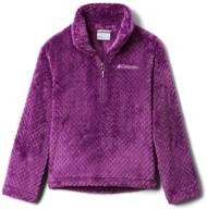 🔥 columbia girls' sherpa half zip sweater with fire side warmth logo