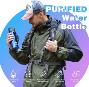 img 1 attached to 🥤 Convenient SurviMate BPA-Free Water Bottle with Integrated 4-Stage Filter Straw – Perfect for Camping, Hiking, Backpacking, and Travel