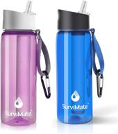 🥤 convenient survimate bpa-free water bottle with integrated 4-stage filter straw – perfect for camping, hiking, backpacking, and travel логотип