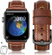 compatible iwatch leather replacement olive green logo