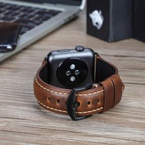 img 2 attached to Compatible IWatch Leather Replacement Olive Green