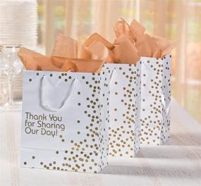 img 1 attached to 🎁 Fun Express - Set of 12 Medium Gold Wedding Dot Gift Bags for Wedding - Party Supplies - Paper Gift Bags with Handles - Wedding Décor