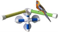 portable bird shower perch with suction cup - ideal for macaw, cockatoo, african greys, budgies, parakeet, cockatiel, conure, lovebirds logo
