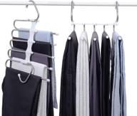 stainless steel space-saving pants hangers with multi-functional design - ideal for scarves, jeans, and trousers (2 pcs) logo