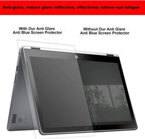 img 1 attached to 💻 14 HP Pavilion X360 (14-baXXX 14m-baXXX) Anti Blue Light Anti Glare Screen Protector: UV Blocking, Fingerprint Reduction with Keyboard Cover and Eyes Protection Filter