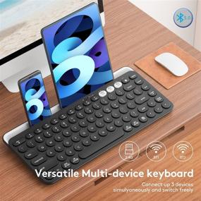 img 3 attached to 🖥️ Многофункциональная Bluetooth-клавиатура Samsers с держателем - Подключение до 3 устройств - Черный