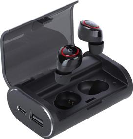 img 4 attached to 🎧 ABKO Гибридные беспроводные наушники с двумя драйверами True Wireless Earbuds TWS Bluetooth внутриканальные наушники с длительным сроком службы аккумулятора, высокой емкостью зарядного футляра и встроенным микрофоном - E10