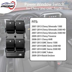 img 2 attached to 🚗 OE Replacement Drive Side Power Window Master Control Switch for Chevy Silverado, GMC Sierra, Buick Enclave, and More