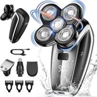 🪒 advanced 5d floating electric head shaver for smooth bald look - usb charge, waterproof, led display - wet and dry shaving, perfect for men logo