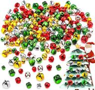 colorful jingle bells for crafts: 200 pieces in 4 mixed colors, ideal for christmas decorations and holiday crafts (0.3/0.4/0.47 inch) logo