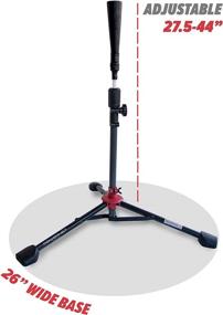 img 2 attached to 🔥 PowerNet Baseball Softball Batting Tee - Hitting Drill Coaching Aid - Adjustable Height 27.5-44 Inches - Portable and Collapsible - Rolled Rubber Top - Extra Wide Base