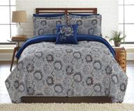 🛏️ amrapur overseas corsicana collection: 8-piece reversible comforter set - ultra-soft complete bedding set logo