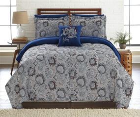 img 1 attached to 🛏️ Amrapur Overseas Corsicana Collection: 8-Piece Reversible Comforter Set - Ultra-Soft Complete Bedding Set