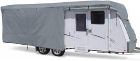 img 4 attached to 🚐 Gray Summates Travel Trailer Cover RV Cover, 160g SSFS 4 Layer Polypropylene Fabric, Fits Most Sizes, Ideal for 30 - 33 Feet Trailers