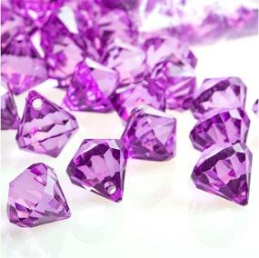img 4 attached to Big Purple Plastic Diamonds, Gems, Vase Fillers for Decorating, Arts & Crafts, Parties - 1 Lb Bag with Necklace-Making Hole