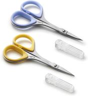 🪡 beaditive sewing and embroidery scissors set (2 pc.) - curved and straight, precision tips, stainless-steel design, ergonomic rubber handle grip - small, compact diy use (extra sharp) logo