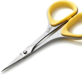 img 1 attached to 🪡 Beaditive Sewing and Embroidery Scissors Set (2 Pc.) - Curved and Straight, Precision Tips, Stainless-Steel Design, Ergonomic Rubber Handle Grip - Small, Compact DIY Use (Extra Sharp)