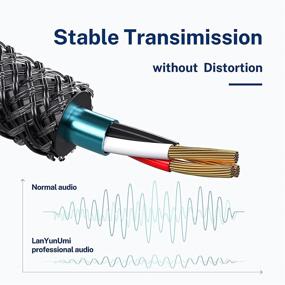 img 3 attached to 💎 Премиум-экранованный оплетенный 3-футовый мужской на женский 3.5 мм AUX удлинительный кабель от LanYunUmi - длинный наушниковый стерео аудио удлинительный кабель - удлинительный кабель 1/8 3.5 мм 3 фута / 1 м